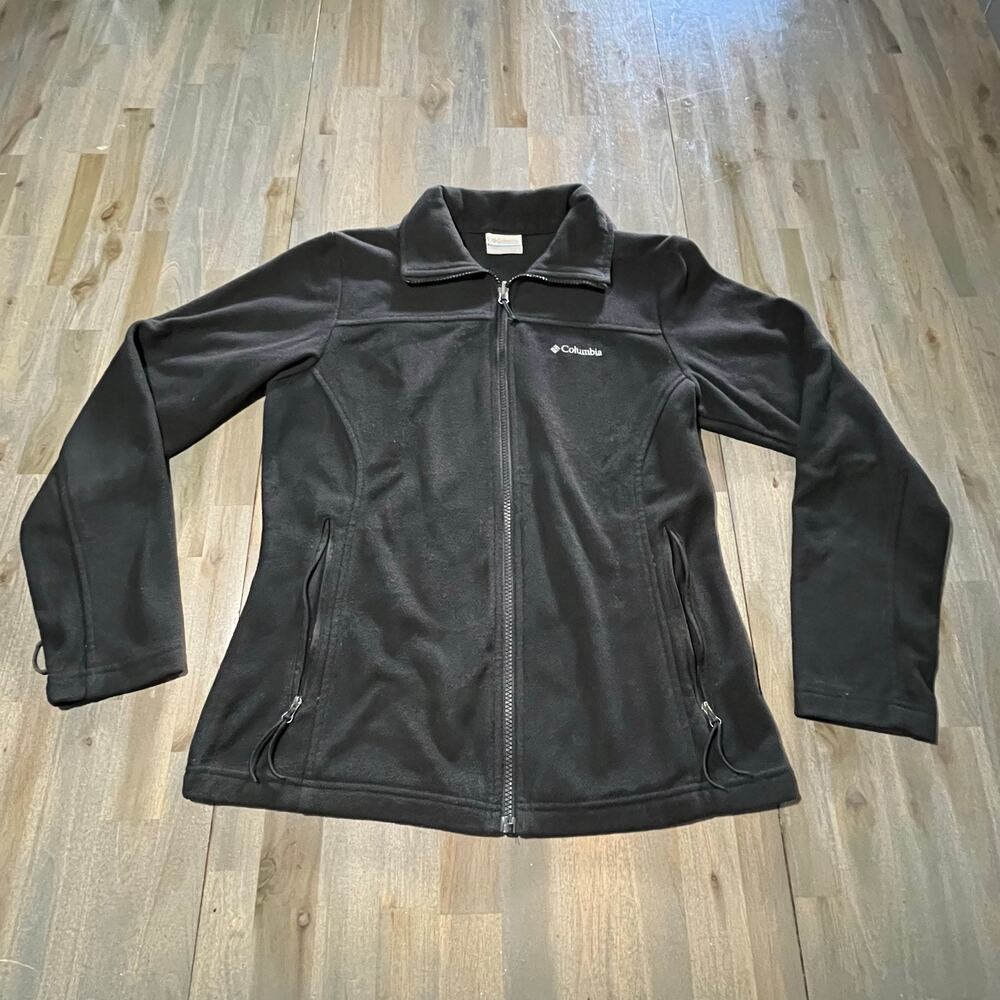 Columbia Women’s Black Fleece Full Zip Jacket Zipper Pockets Size Small